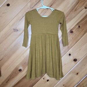 Childhoods Clothing Ribbed Knit Long Sleeve Dress‎ Modal Size 2T